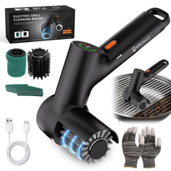 TITIUNCLE front view of electric grill cleaner showing handle and controls for fast cleaning