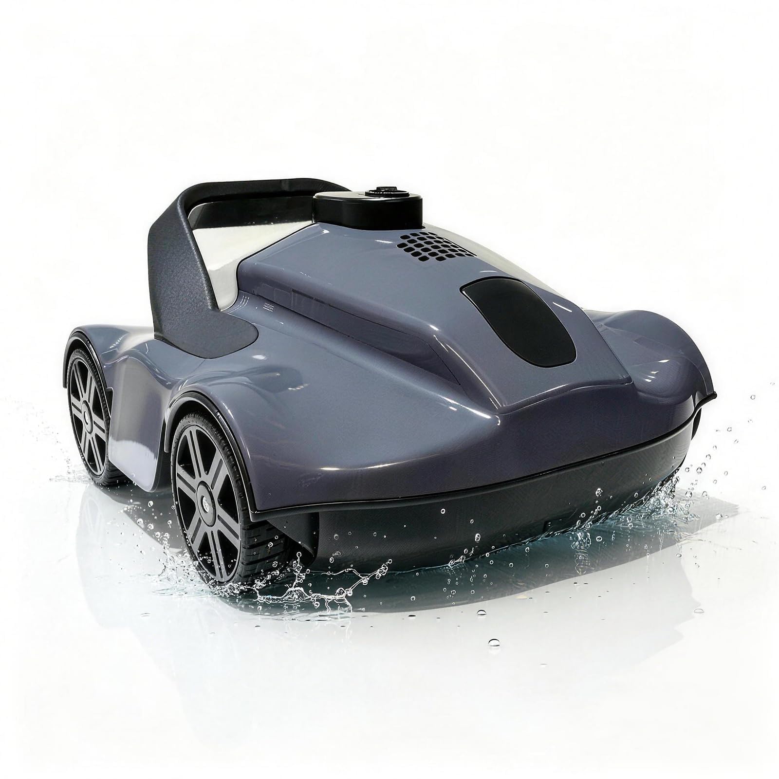 TLWOCY front view showing compact robotic vacuum and quick-start benefit