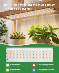 Tmsluody panel mounted under shelf to save space and evenly illuminate multiple seedlings