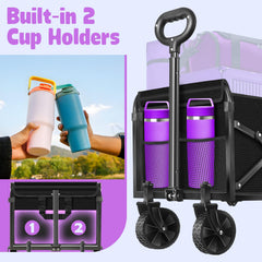 TOKXTIK wagon adjustable handle pictured extended for ergonomic pulling comfort