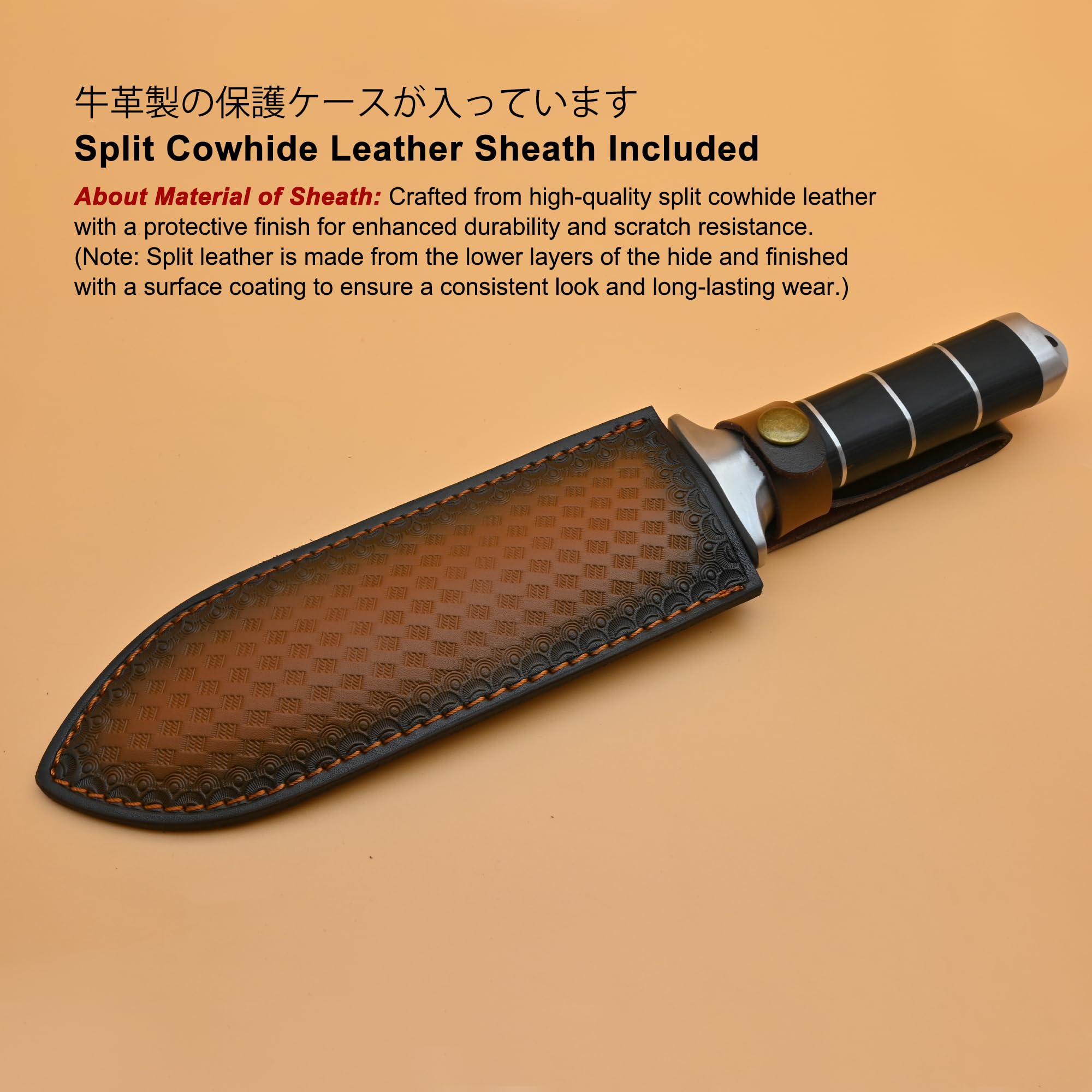 TONMA premium leather sheath protecting blade and allowing safe carry
