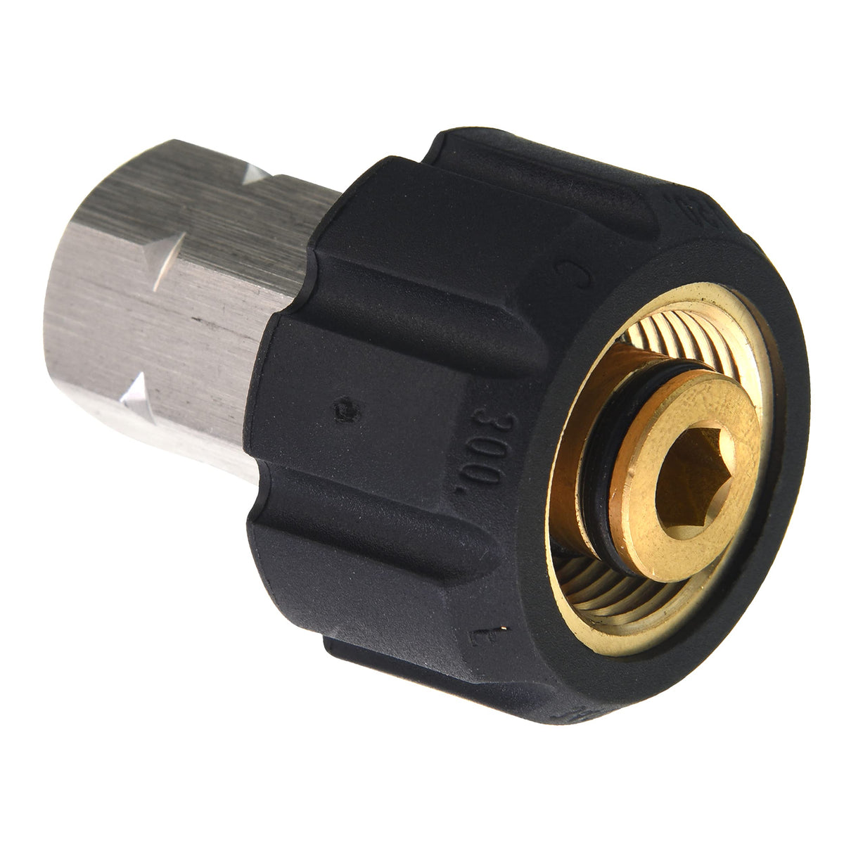 Tool Daily adapter front view showing M22 14mm to 3/8" NPT and quick identification benefit