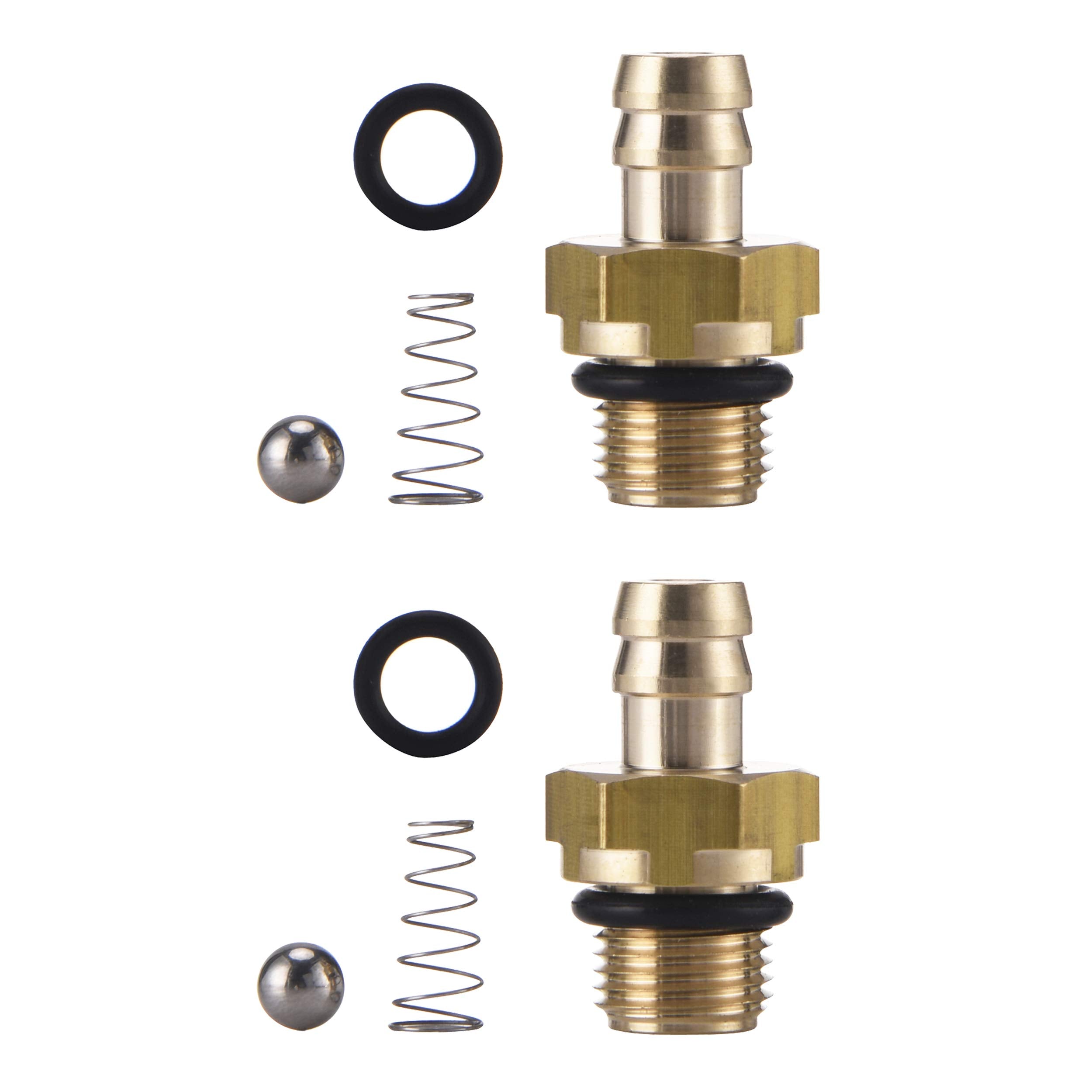 Tool Daily injector front view showing brass barb and threads, accurate replacement