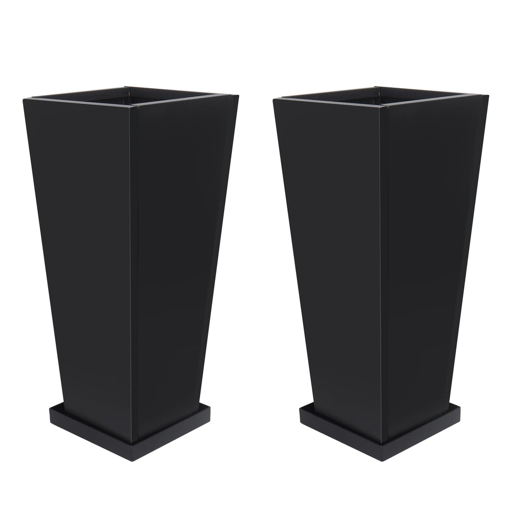 Toriexon front view of two planters showing modern height and curb appeal