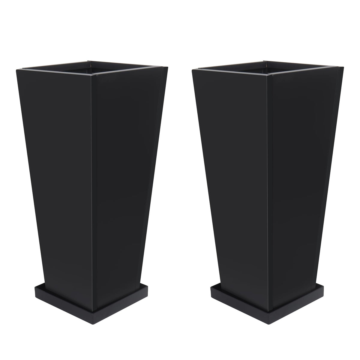 Toriexon front view of two planters showing modern height and curb appeal