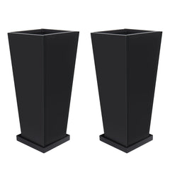 Toriexon front view of two planters showing modern height and curb appeal