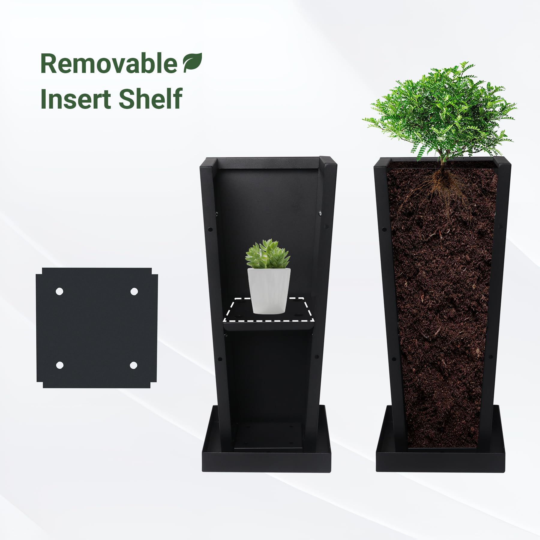 Toriexon full-depth planter with tall grasses demonstrating planting options