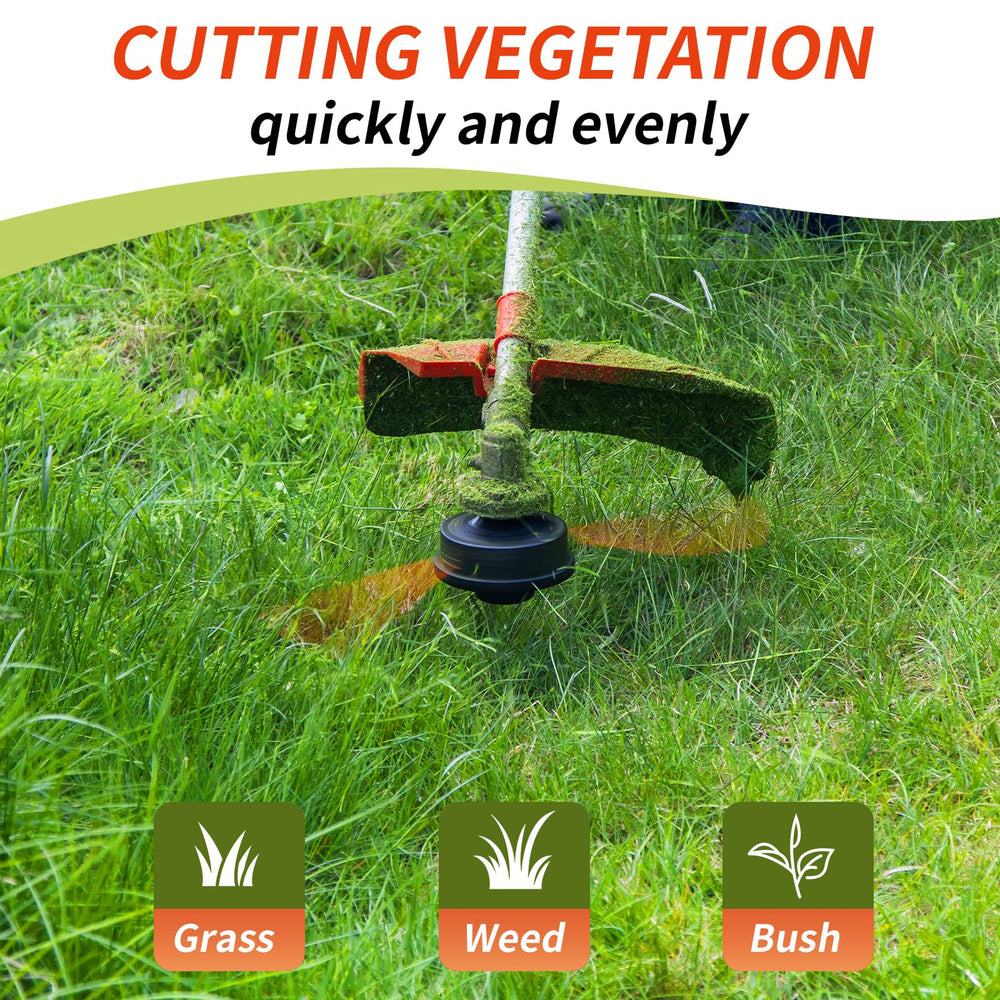 Toussaint line cutting dense weeds showing faster trimming performance