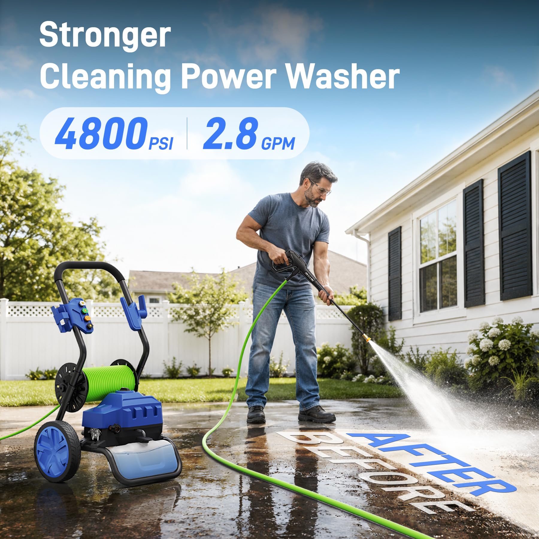 Toyqqeow hose reel detail keeping 23ft hose organized and accessible