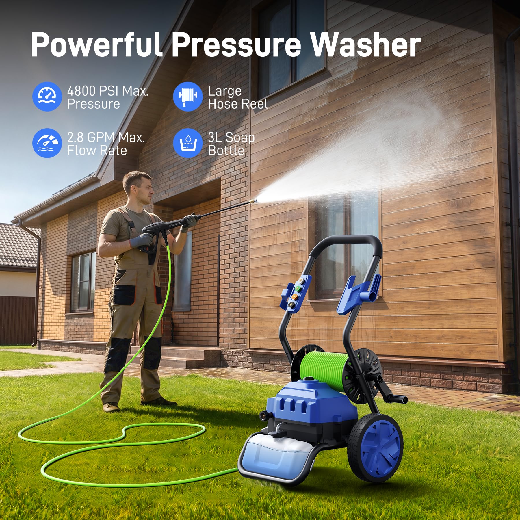 Toyqqeow lifestyle shot cleaning a driveway showing powerful results