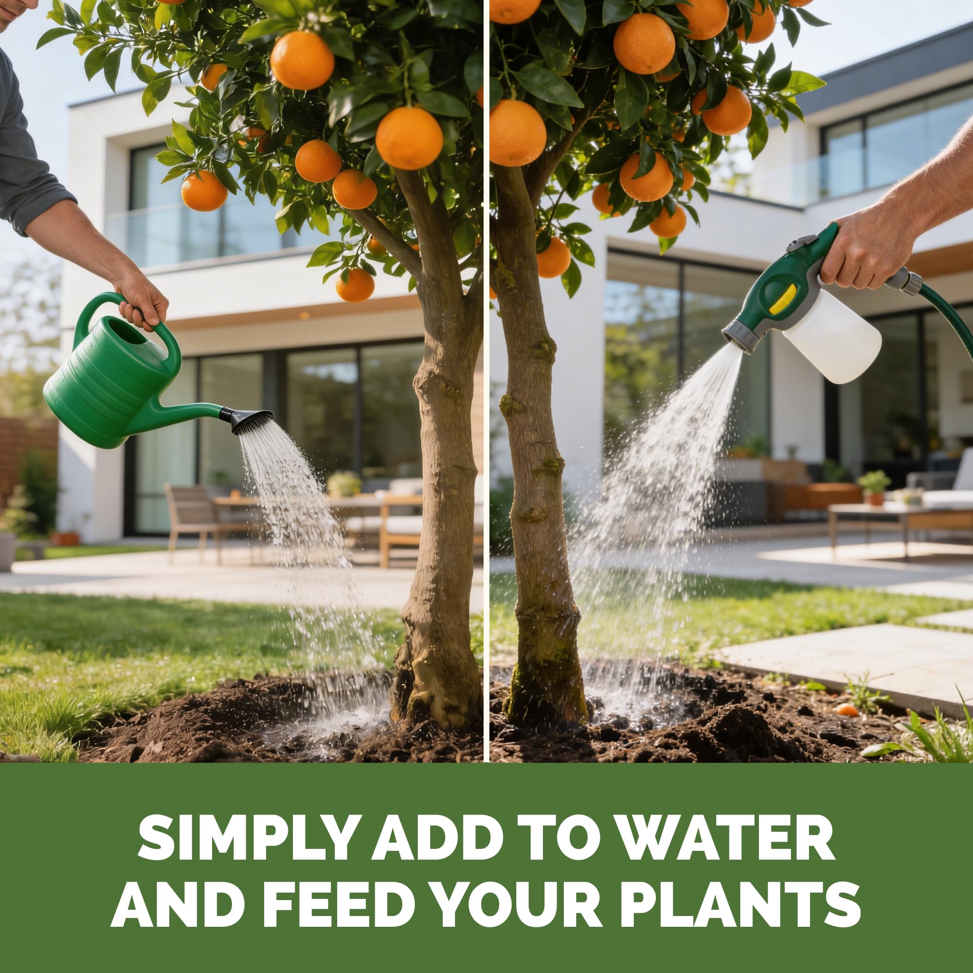 TPS NUTRIENTS feeding a potted fruit tree to boost container growth