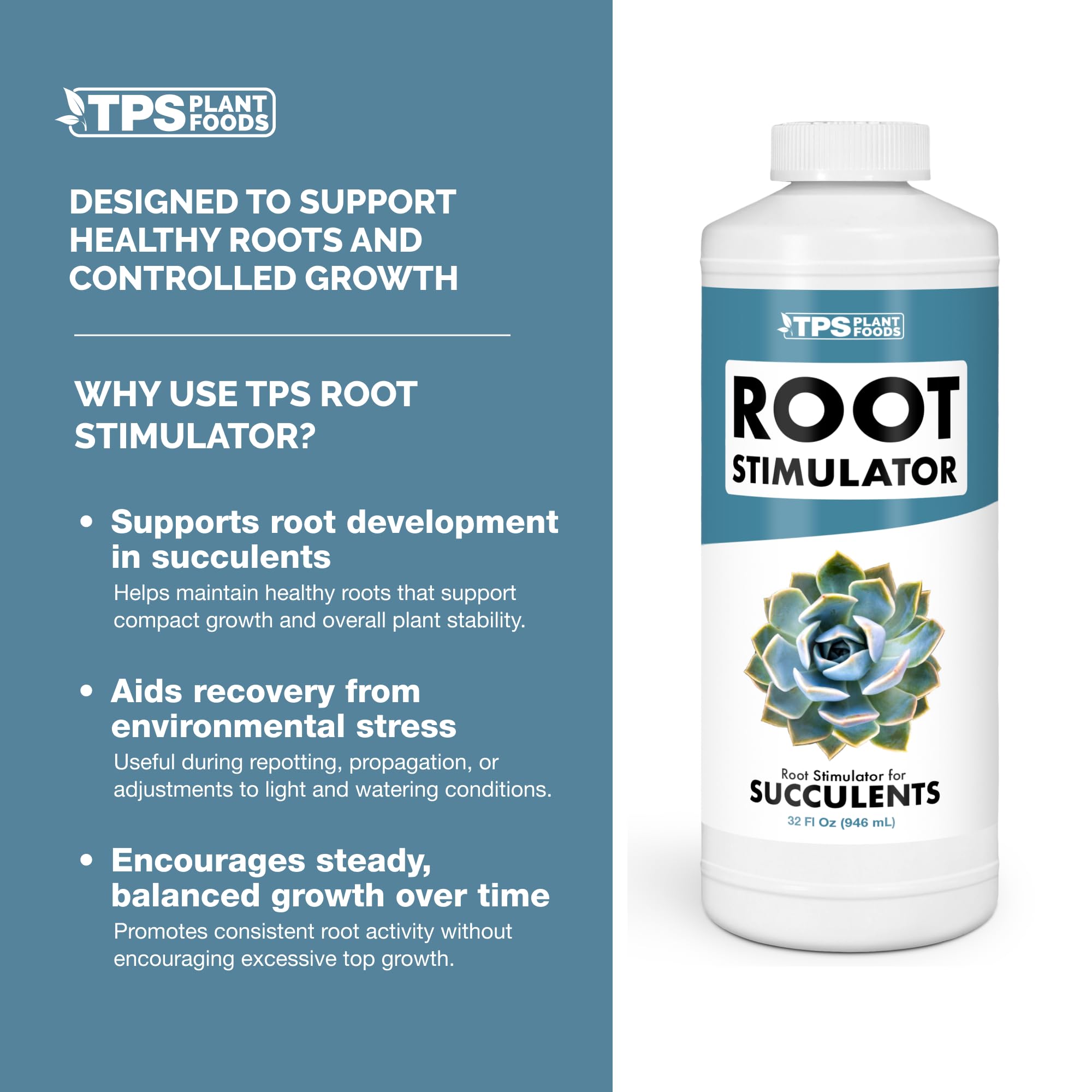 TPS NUTRIENTS label close-up highlighting instructions and gentle formulation advantage