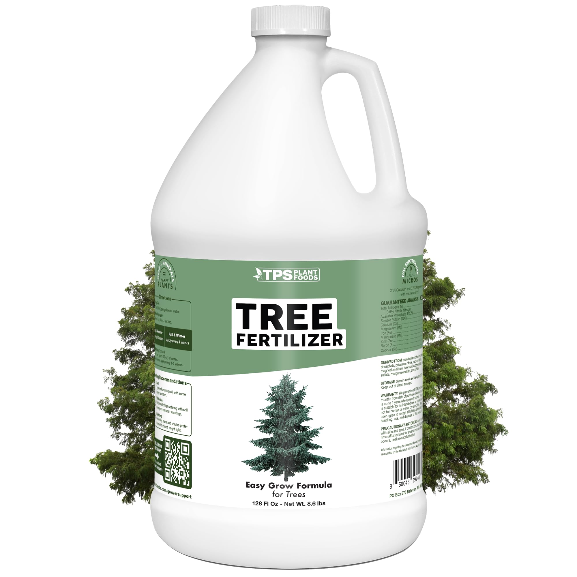 TPS NUTRIENTS front label on 1-gallon bottle showing product identity and usage benefits