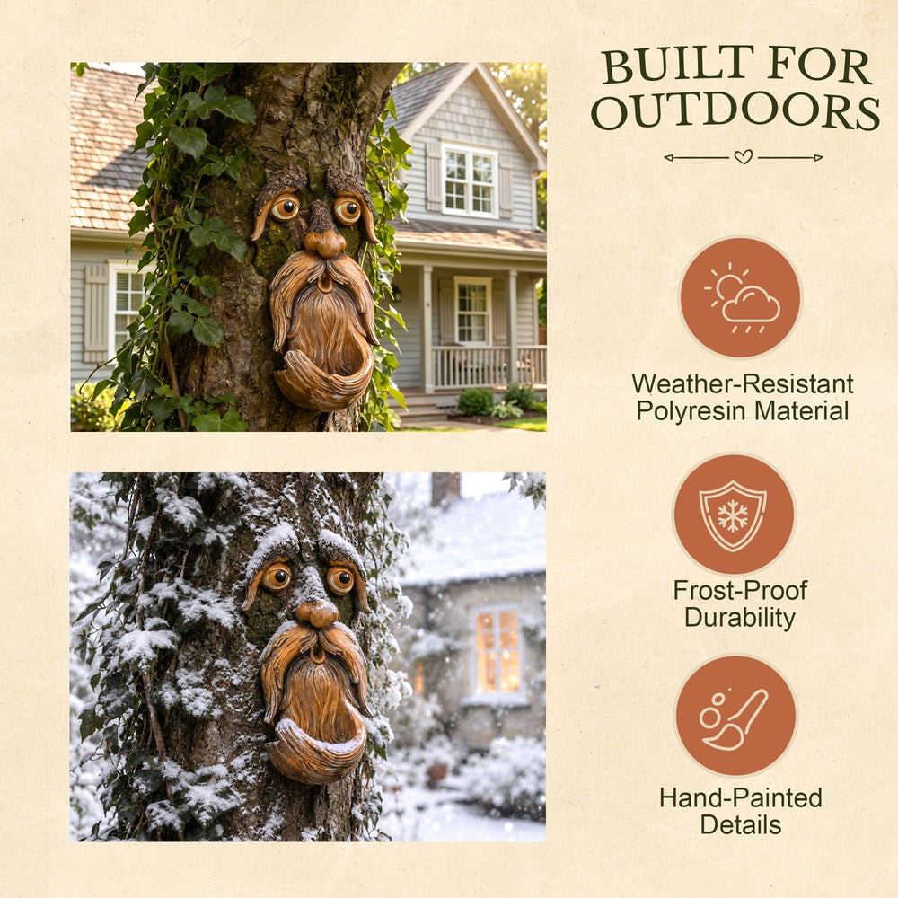 Tree Poetry side profile revealing durable polyresin construction and depth