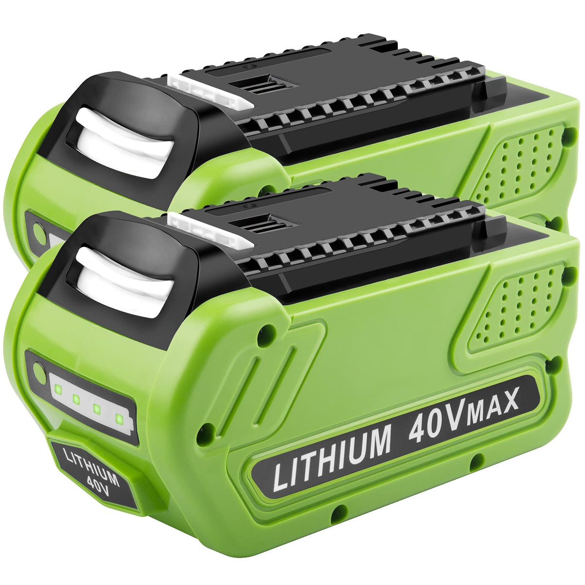TREE.NB front view of 2-pack 40V batteries showing compact design and longer runtime