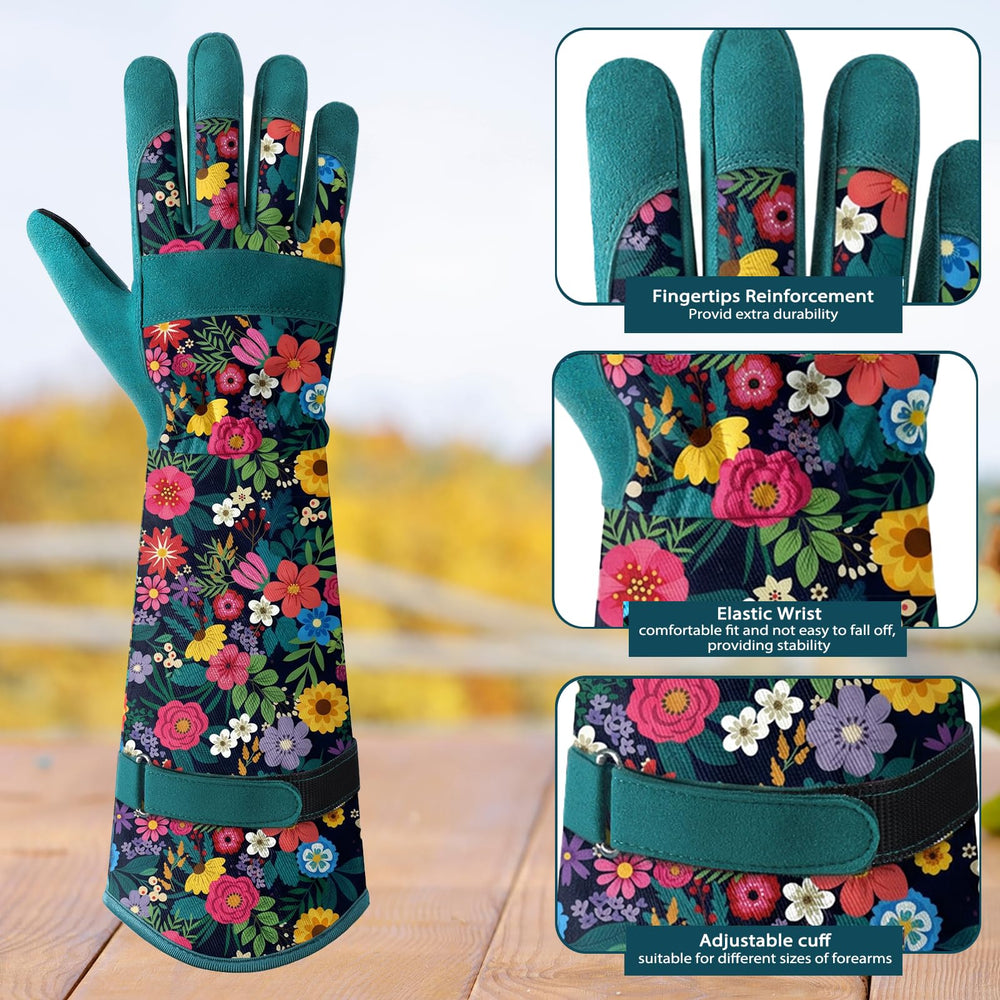 Trifabricy long cuff coverage protecting forearm from thorns and scratches