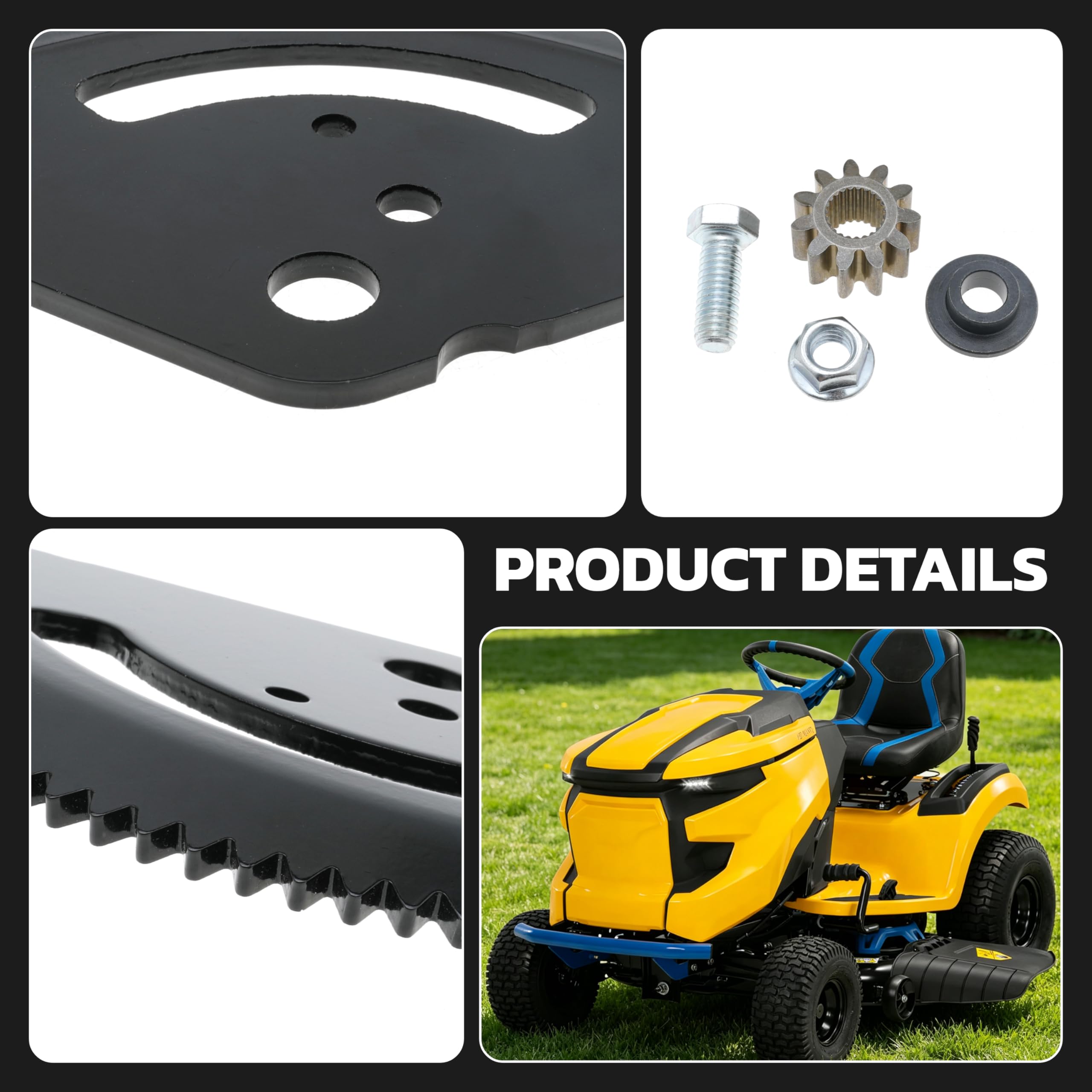 TUELETFU replacement on mower in garage demonstrating ready-to-install