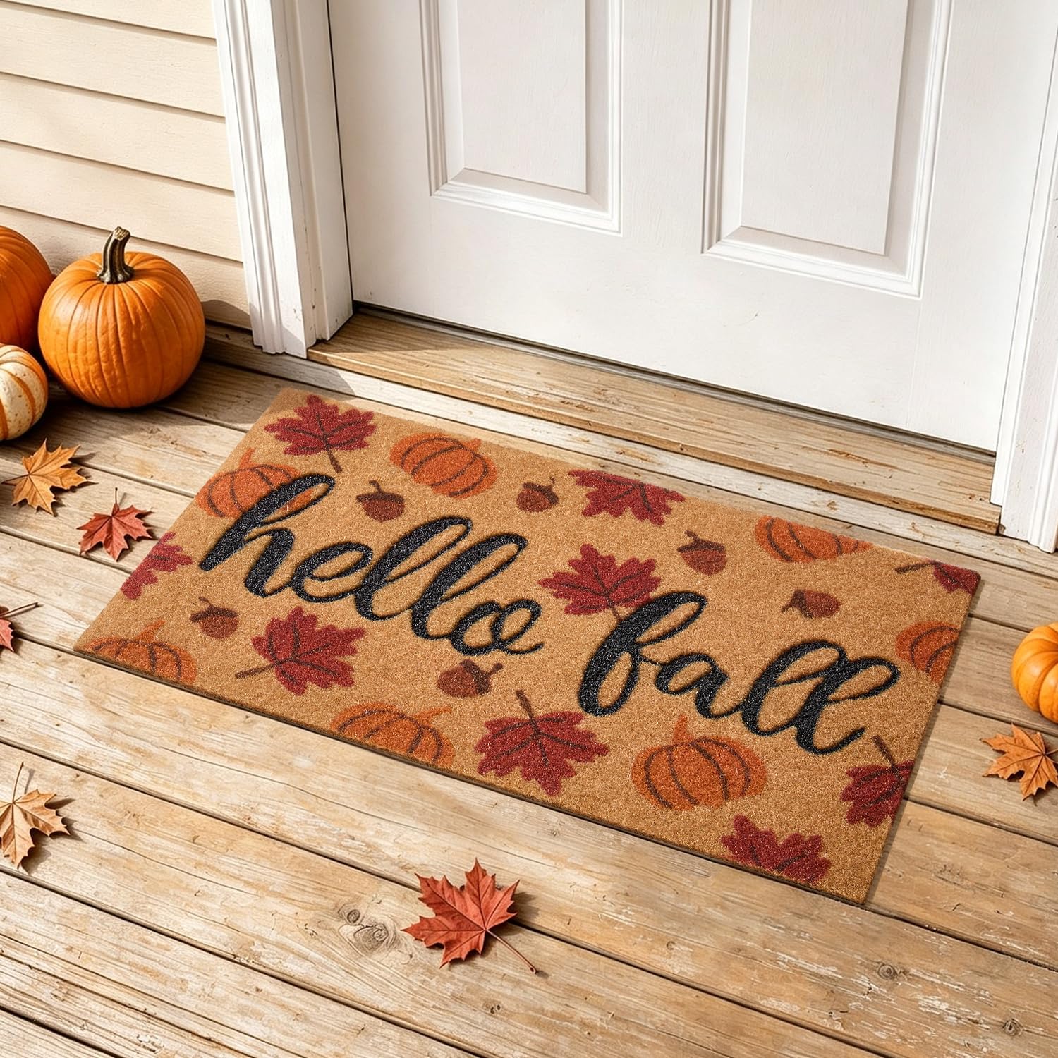 TYUU front view mat welcoming guests with durable dirt-trapping benefit