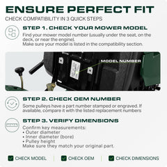 UDC Parts 131494 side profile highlighting outer diameter for correct belt alignment