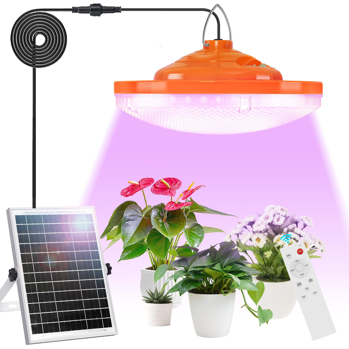 Ufelizor front view of packed grow light showing LEDs and housing, ideal for compact setups