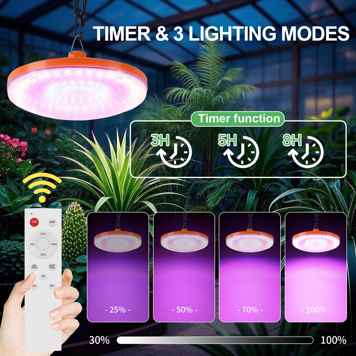 Ufelizor hanging on a balcony above pots providing night light and energy savings