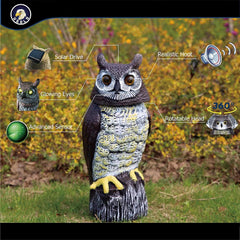 Ugold owl solar panel on back for reliable sun charging