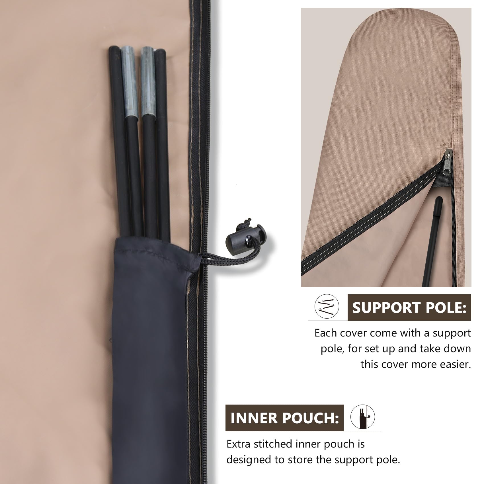 ULTCOVER collapsible fiberglass pole included for easy lift and installation