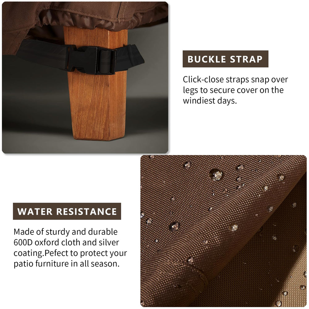 UNARK strap with click-close fastener securing cover against wind