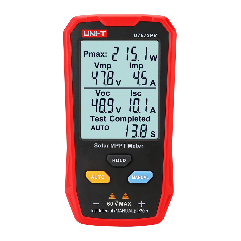 UNI-T UT673PV in hands of field technician diagnosing panel performance