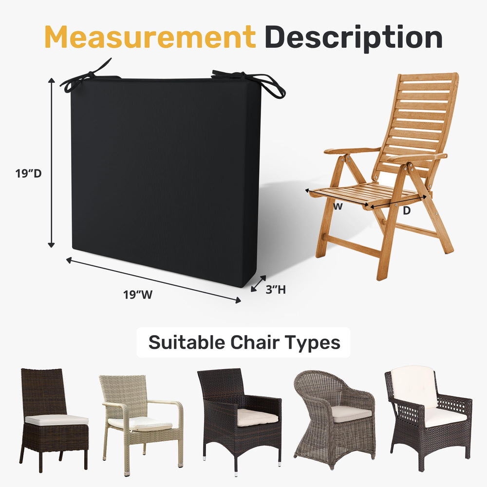 UNIKOME cushion placed on patio dining chair improving outdoor seating comfort benefit