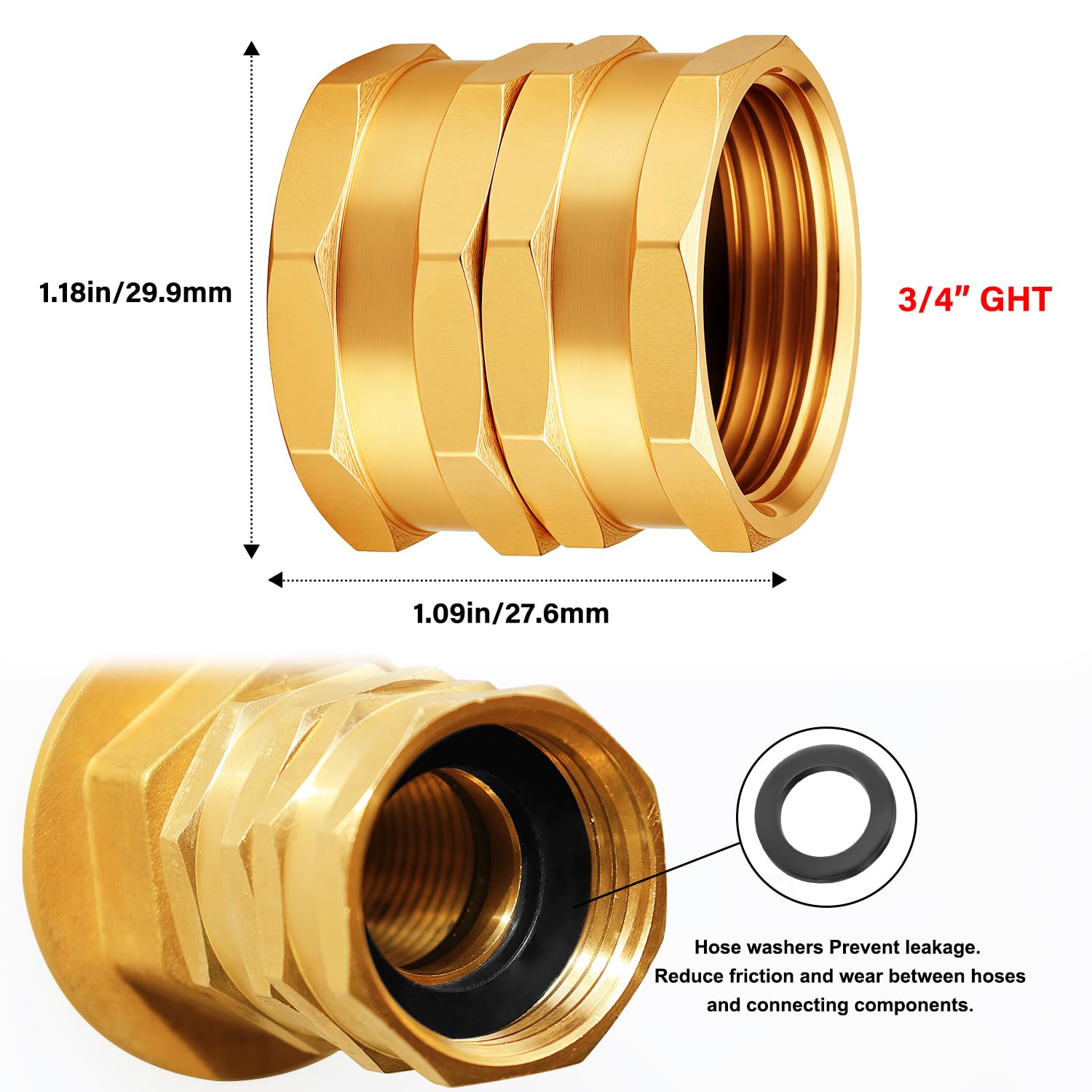 UNWAVER close-up of brass adapter threads highlighting corrosion resistance and precision