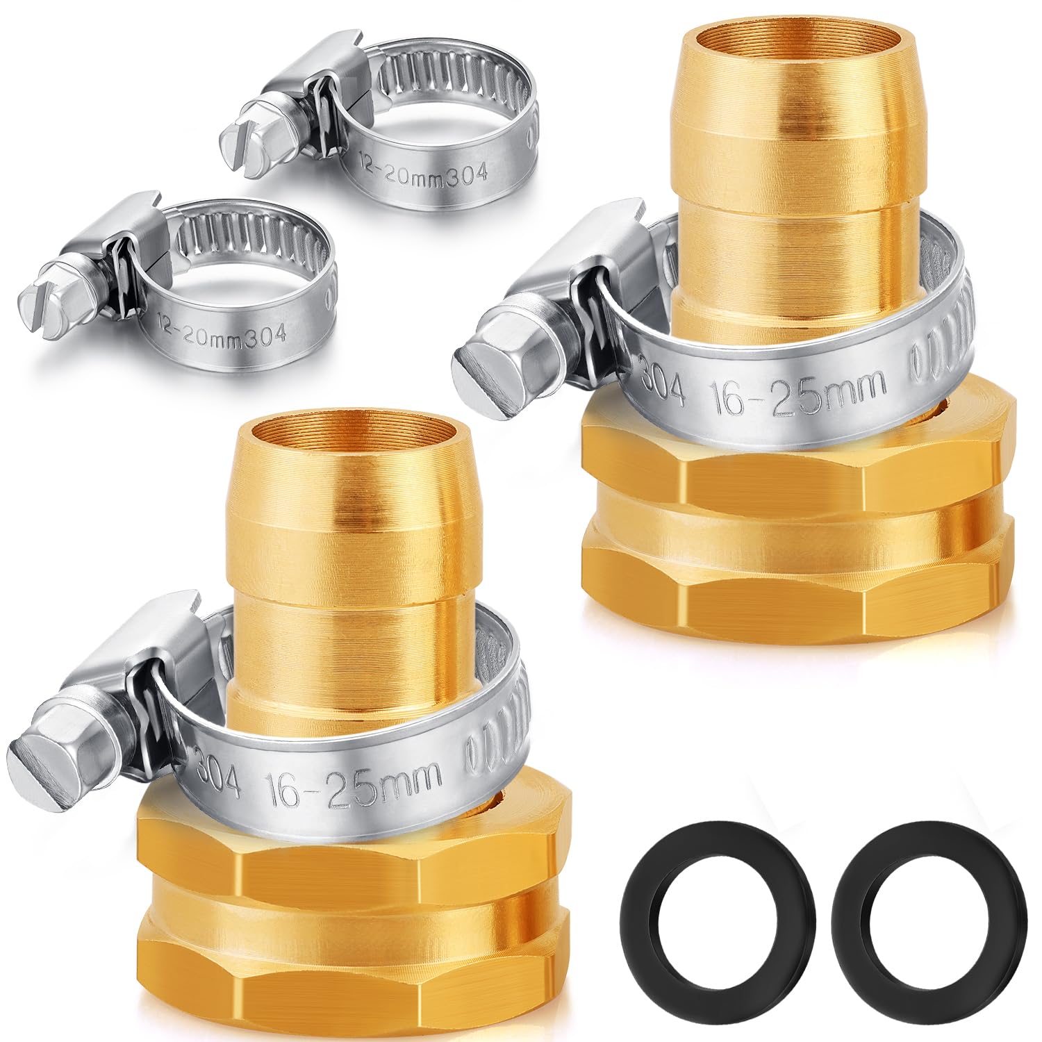 UNWAVER brass connector front view showing threads and durable finish for long life