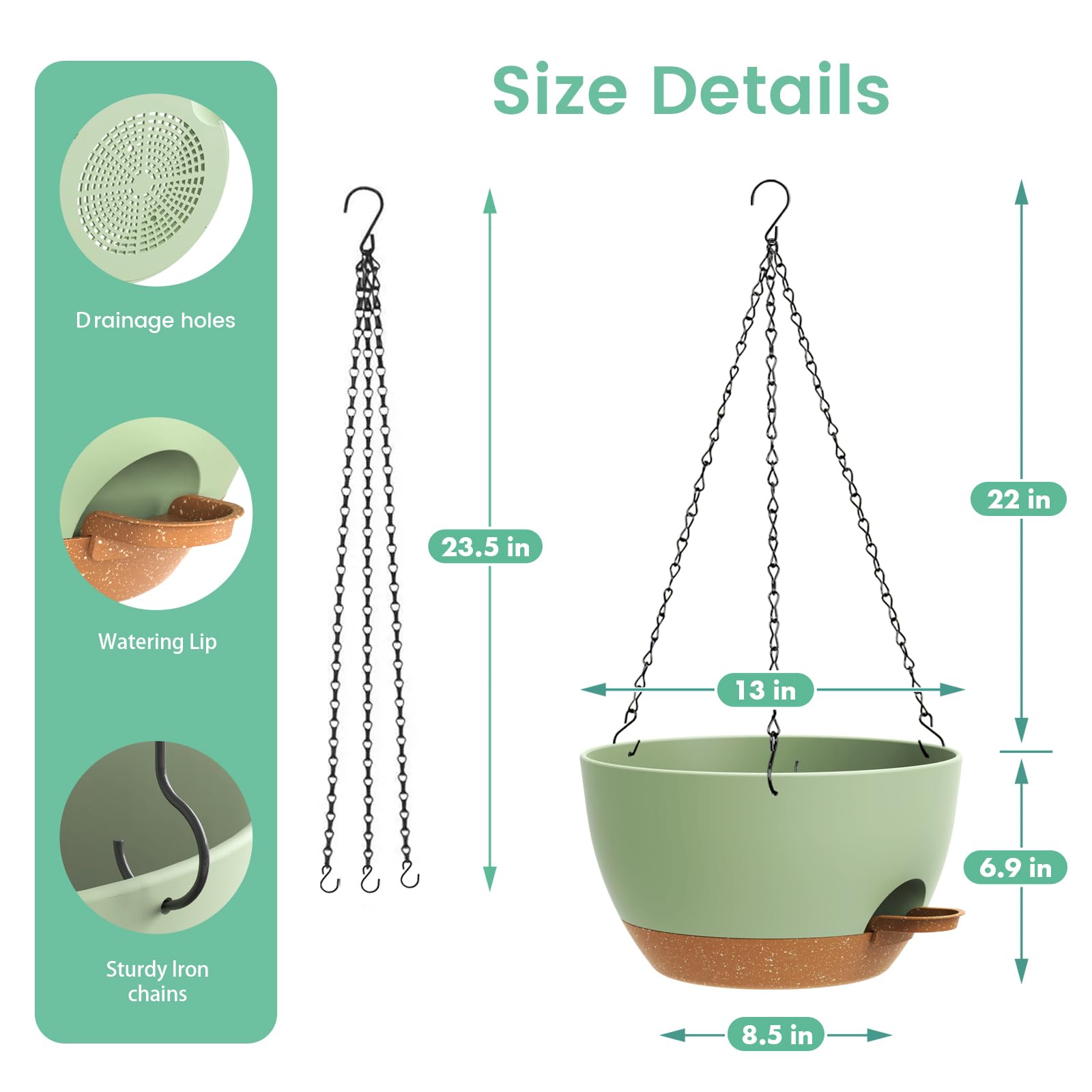 UOUZ hanging planter in window with plants adding vertical green decor benefit