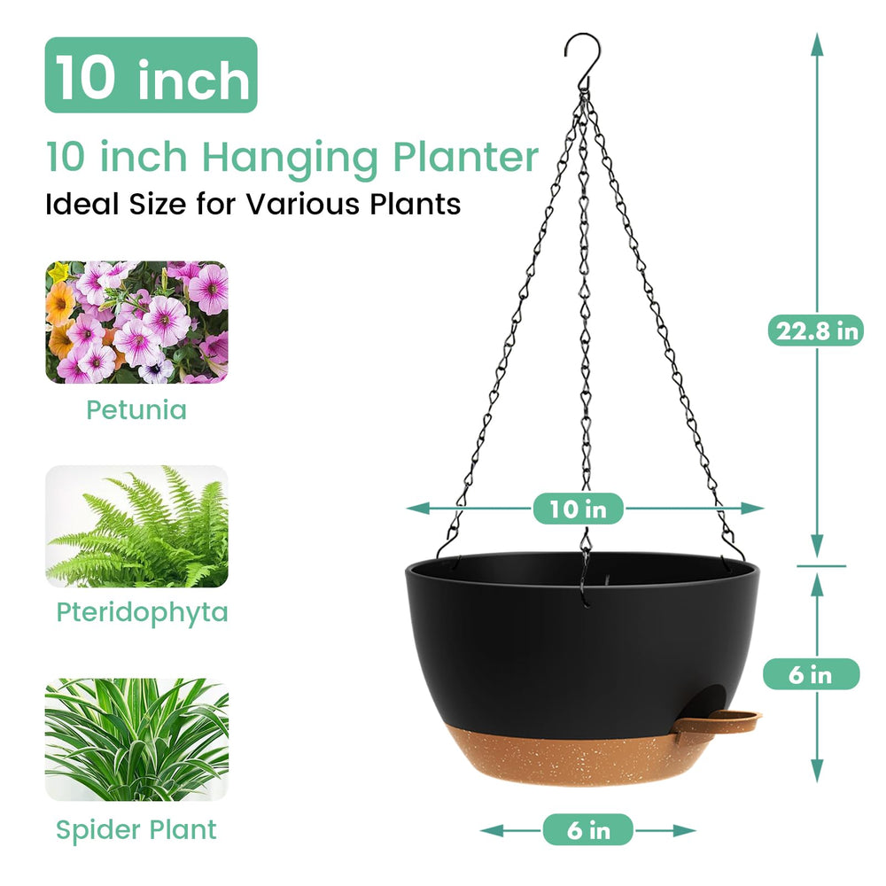 UOUZ planter next to ruler for scale showing 10-inch size and 8–9 liter soil capacity