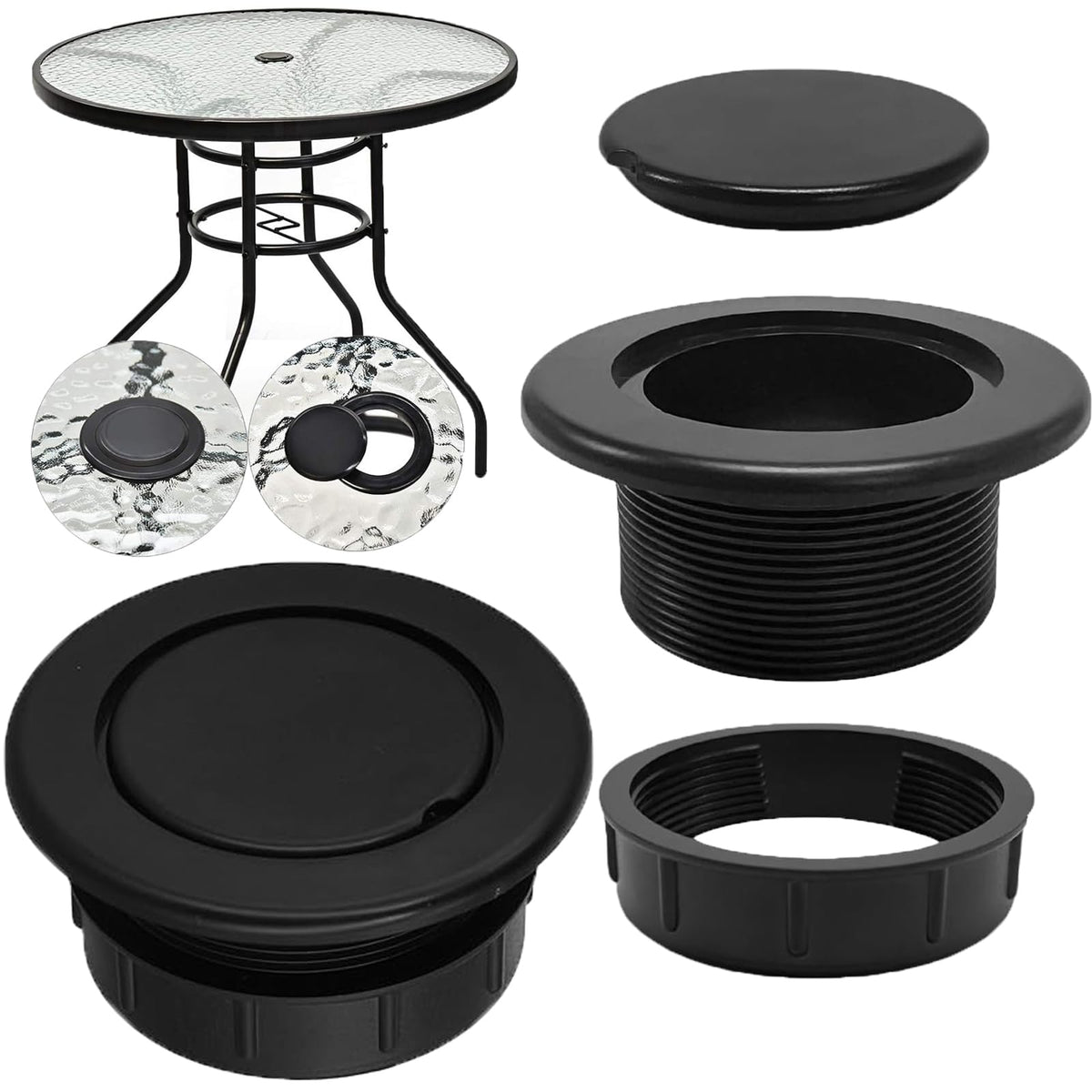 UpinFun front packaging showing black ring plug and cap, durable replacement