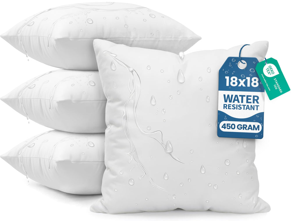 Utopia Bedding front view pack of four pillows showing crisp white finish and coordinated look