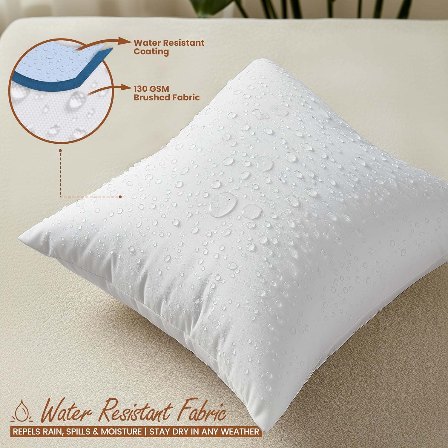 Utopia Bedding pillow arranged on patio chair illustrating outdoor-ready styling
