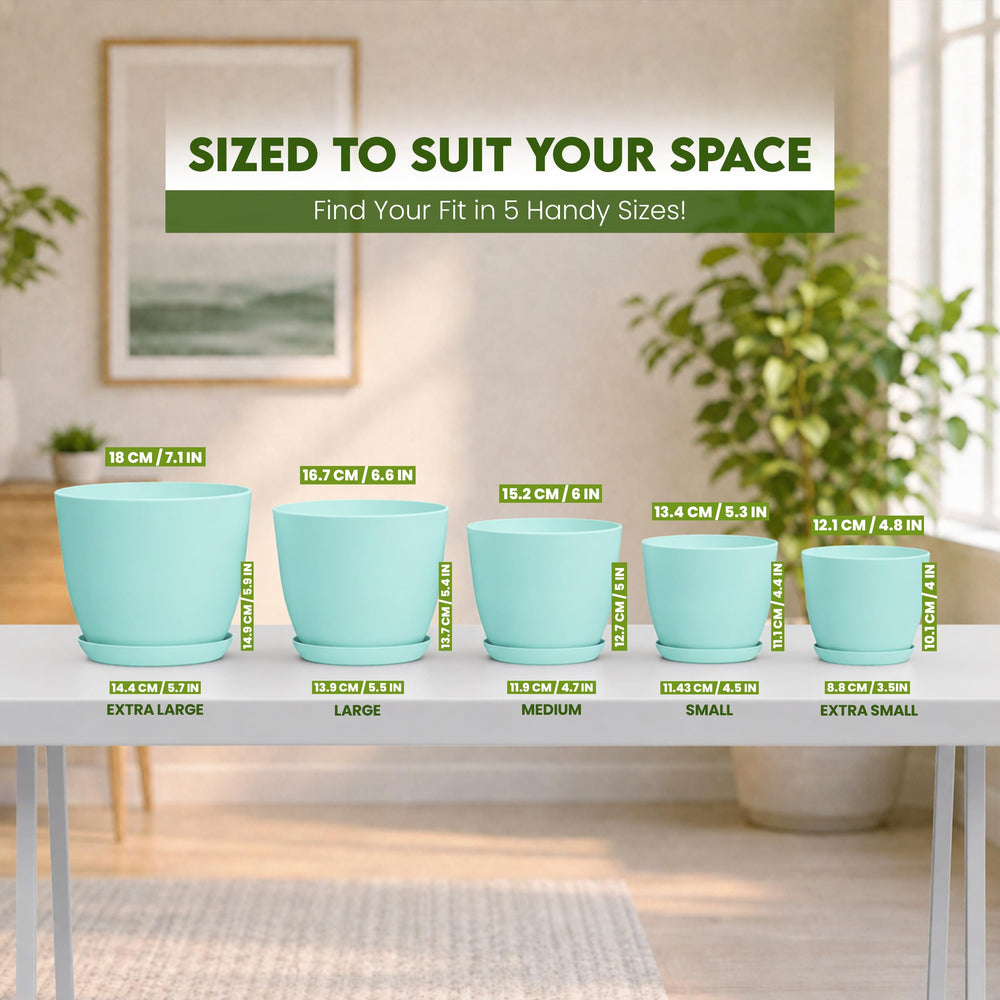 Utopia Home aqua planters displayed by size to show versatility benefit