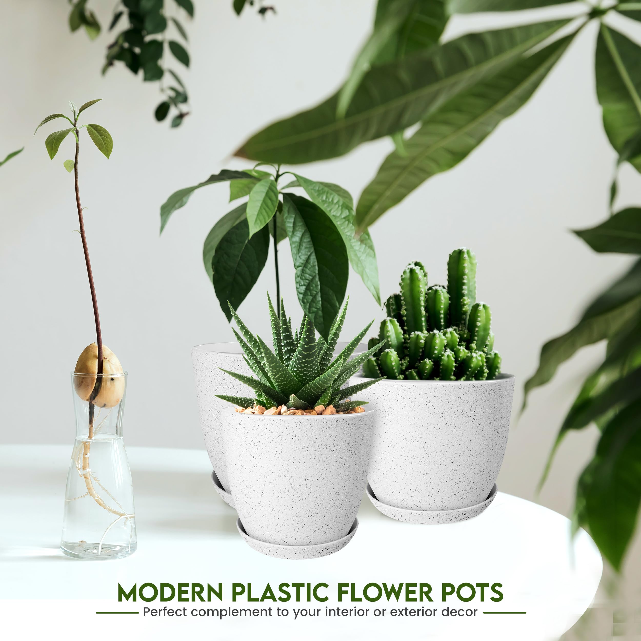 Utopia Home grouped planters displaying five sizes for plant variety