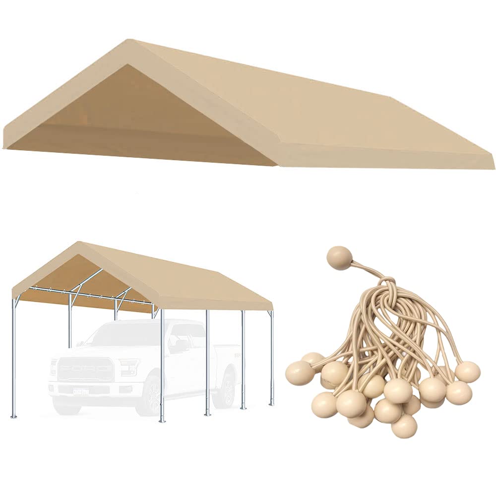 Vanteriam front view of beige canopy showing full coverage benefit