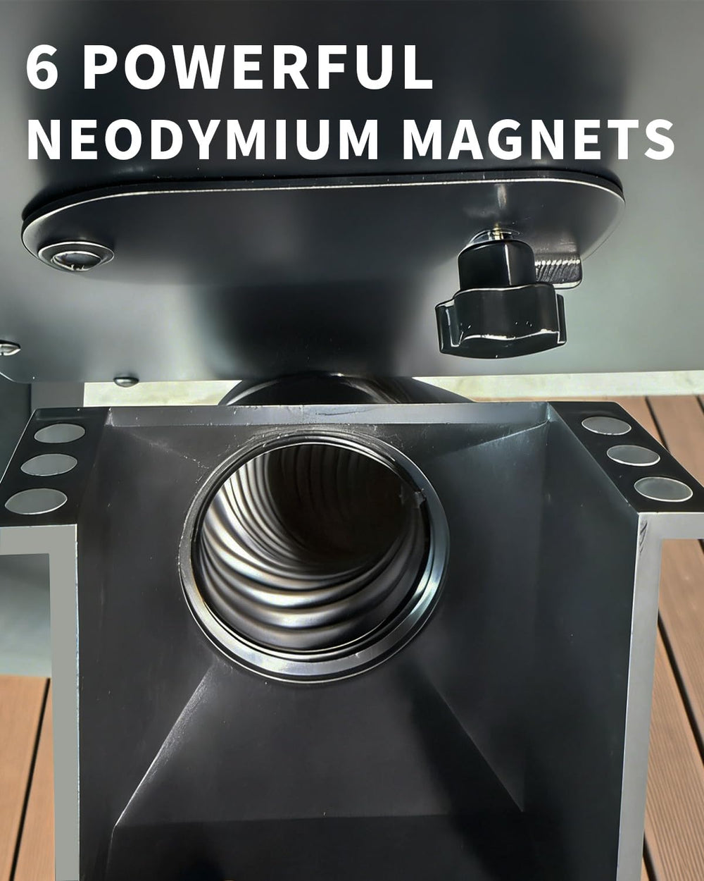 VattaFrast installed on Traeger hopper demonstrating tidy hopper emptying benefit