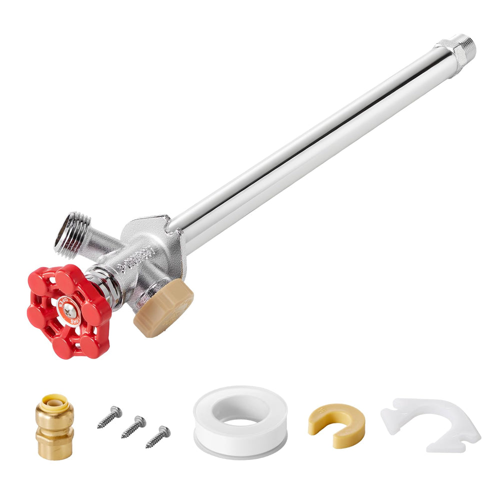 VEVOR front view of frost-proof sillcock showing durable spout and valve — reliable outdoor use