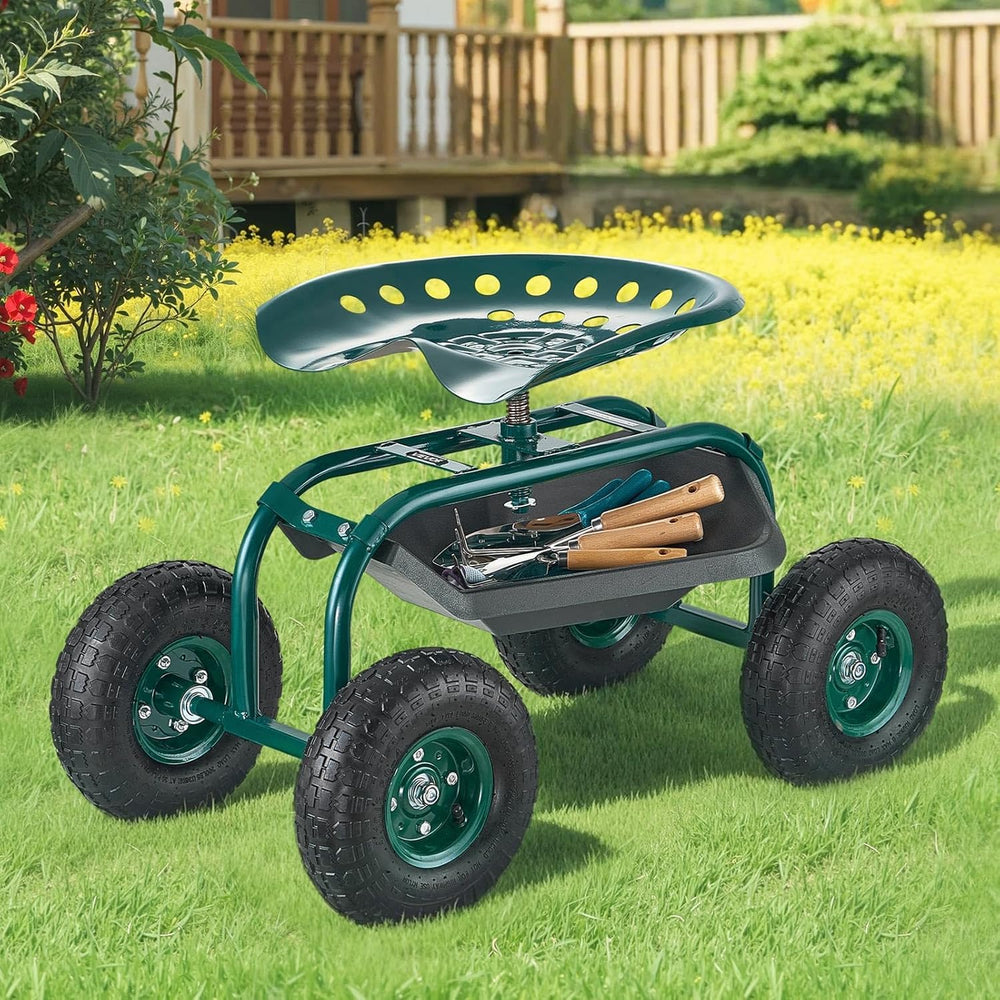 VEVOR garden cart in backyard use with gardener, simplifies planting and weeding