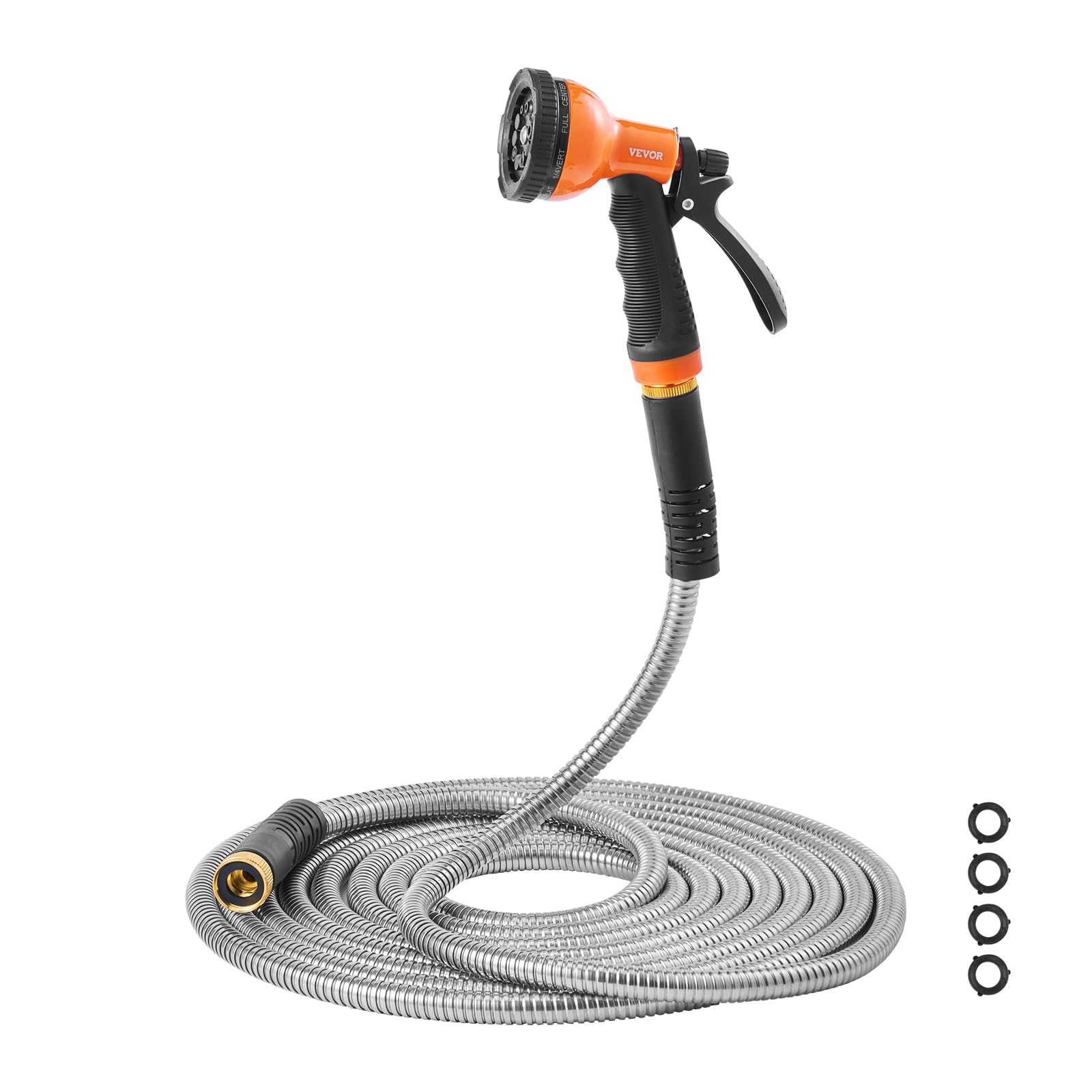 VEVOR hose alongside ruler showing 200 ft scale and long-reach advantage