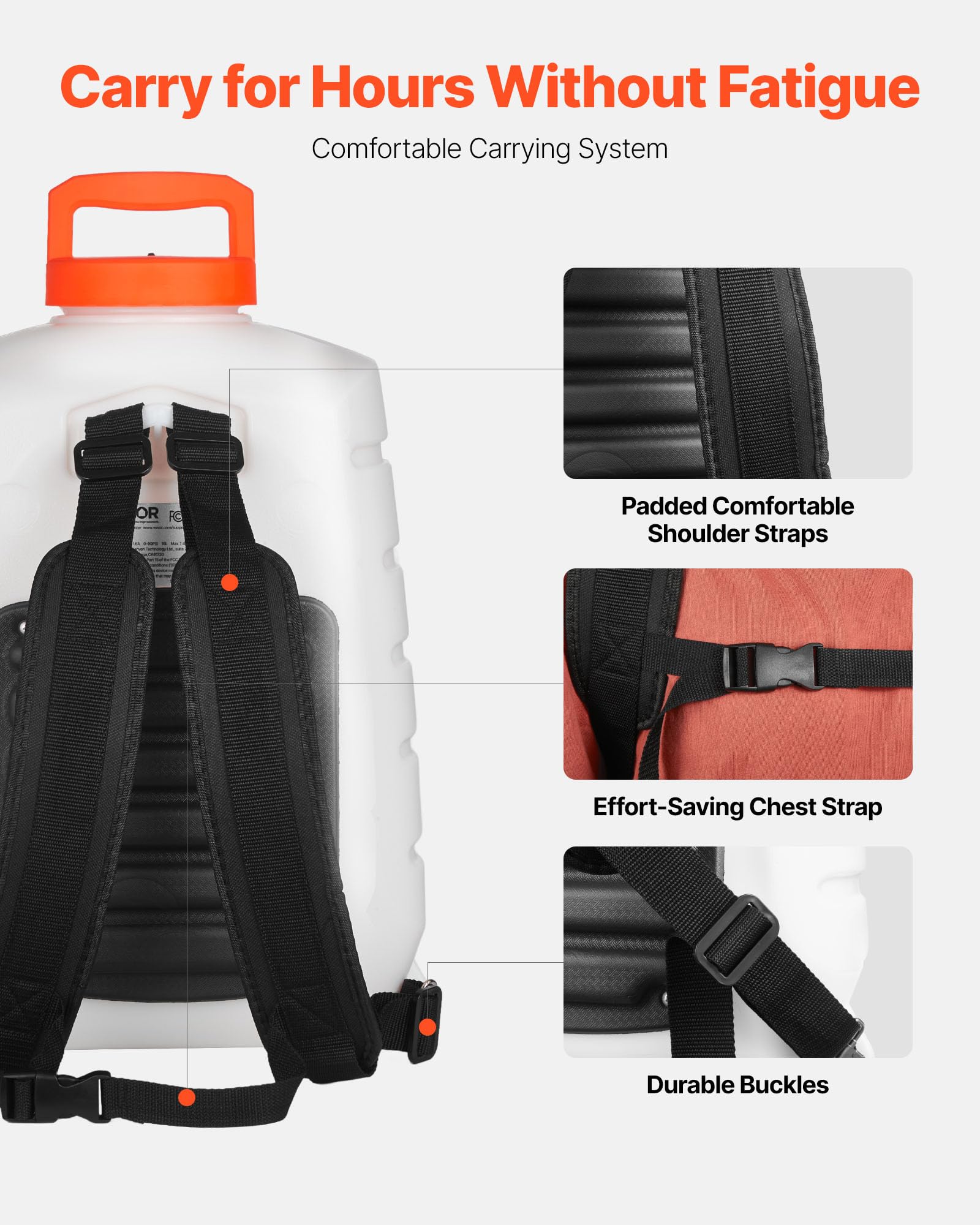VEVOR wide fill inlet with filter screen for easy filling and debris prevention