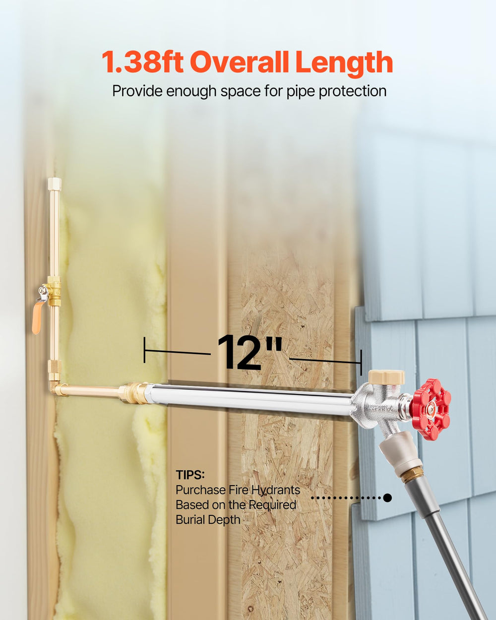 VEVOR chrome-plated brass finish highlighting corrosion resistance for outdoor environments