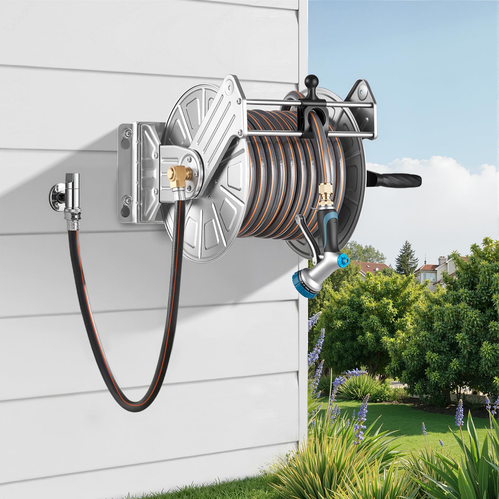 VEVOR beside person showing scale and easy installation height benefit