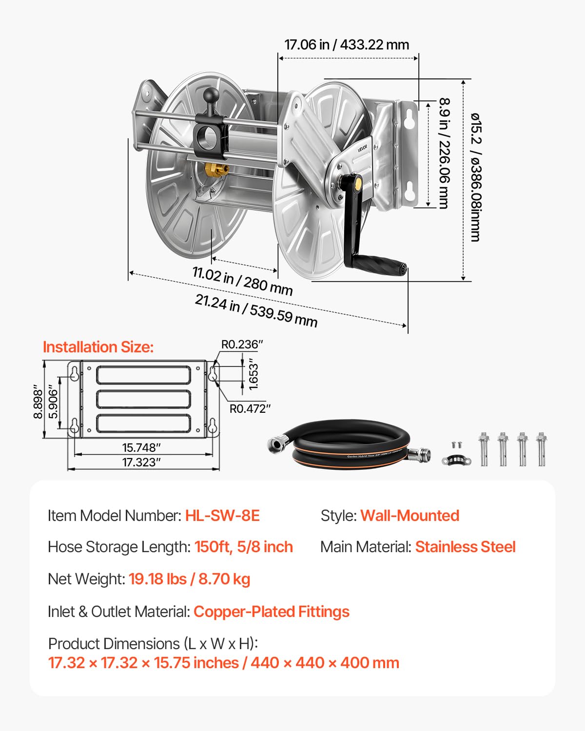 VEVOR reel used for car washing showing convenient reach and organized setup