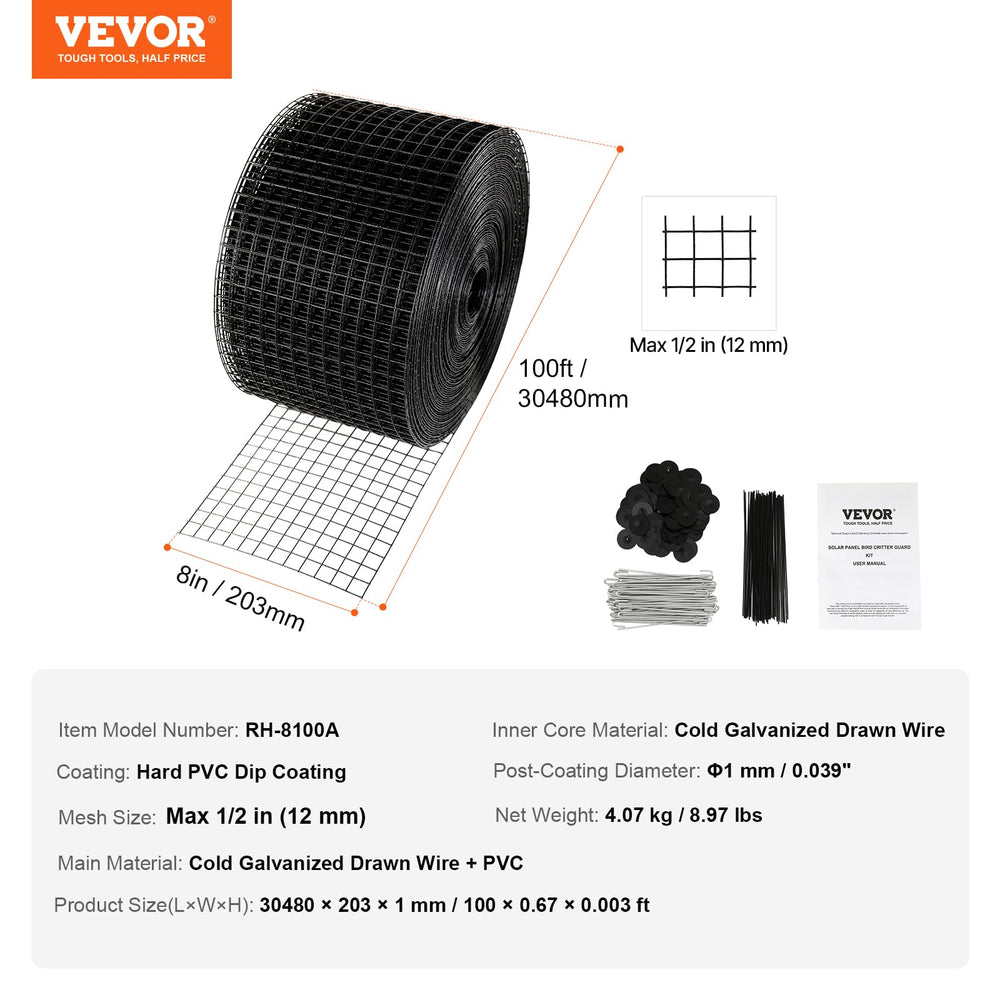 VEVOR roll beside ruler showing size and full-length coverage benefit