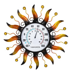 VEWOGARDEN sun thermometer front view showing readable dial and sunburst art